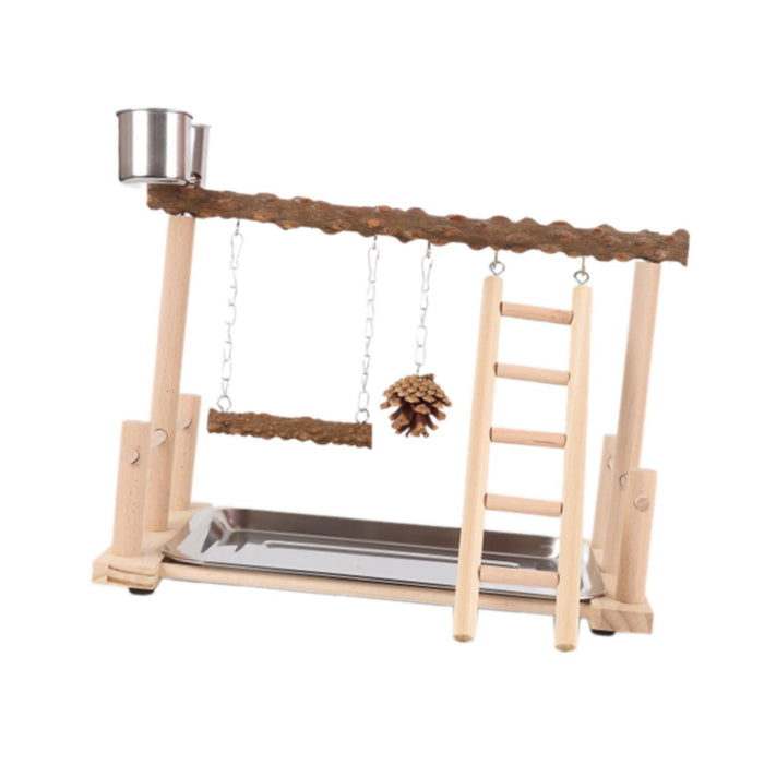 Crofta Wooden Bird Playground Exercise Activity Center for Cage Accessories Conures