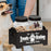 Crofta Pet Treat Holder with 2 Jars Convenient Cat Food Container with 2 Treat Jars black