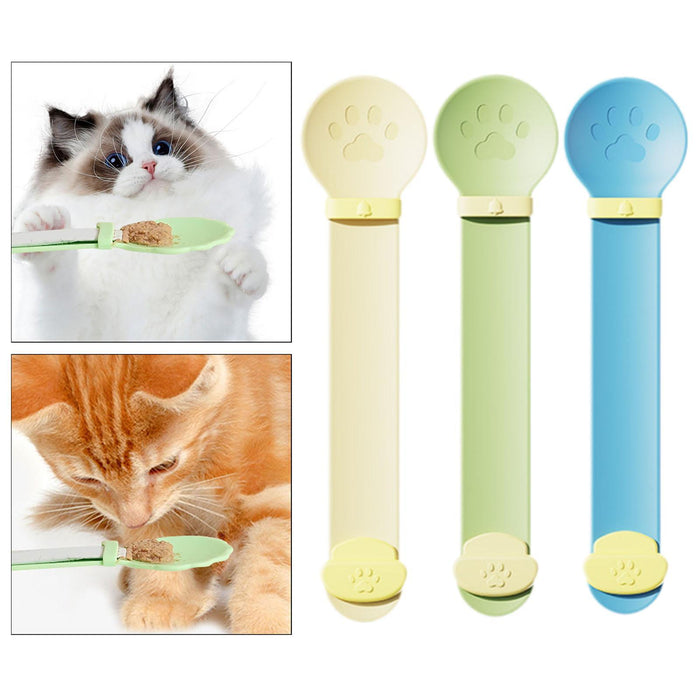 Crofta Cat Strip Squeeze Spoon Multi Use Cat Wet Feeder for Cat Kitten Wet Food Yellow