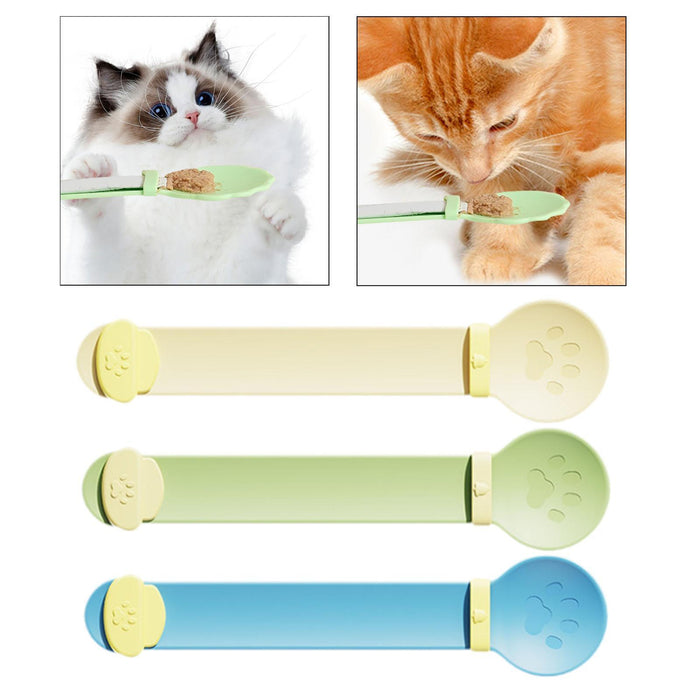 Crofta Cat Strip Squeeze Spoon Multi Use Cat Wet Feeder for Cat Kitten Wet Food Yellow