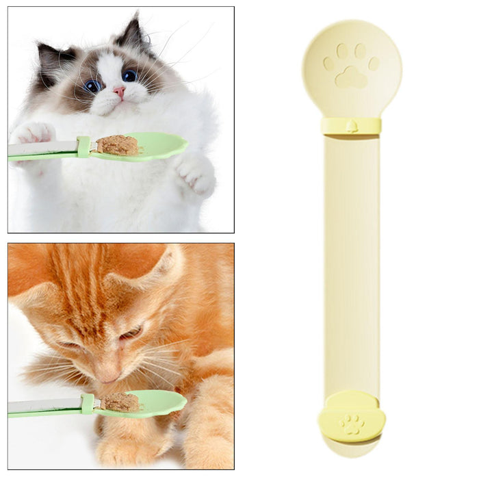 Crofta Cat Strip Squeeze Spoon Multi Use Cat Wet Feeder for Cat Kitten Wet Food Yellow