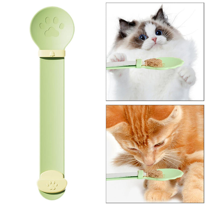 Crofta Cat Strip Squeeze Spoon Multi Use Cat Wet Feeder for Cat Kitten Wet Food Green