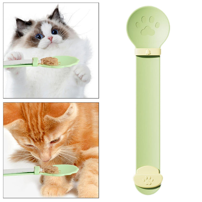 Crofta Cat Strip Squeeze Spoon Multi Use Cat Wet Feeder for Cat Kitten Wet Food Green