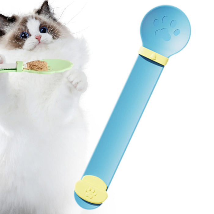 Crofta Cat Strip Squeeze Spoon Multi Use Cat Wet Feeder for Cat Kitten Wet Food Blue