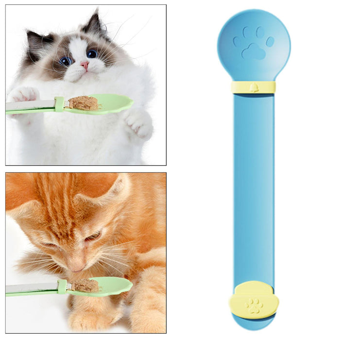 Crofta Cat Strip Squeeze Spoon Multi Use Cat Wet Feeder for Cat Kitten Wet Food Blue