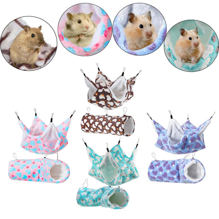 Crofta 2 Pieces Hanging Hamster Toys Warm Fleece for Sugar Glider Rat Small Animals Coffee