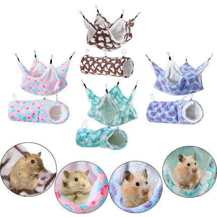 Crofta 2 Pieces Hanging Hamster Toys Warm Fleece for Sugar Glider Rat Small Animals Coffee