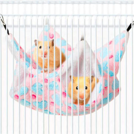 Crofta 2 Pieces Hanging Hamster Toys Warm Fleece for Sugar Glider Rat Small Animals Pink