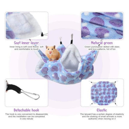 Crofta 2 Pieces Hanging Hamster Toys Warm Fleece for Sugar Glider Rat Small Animals Violet