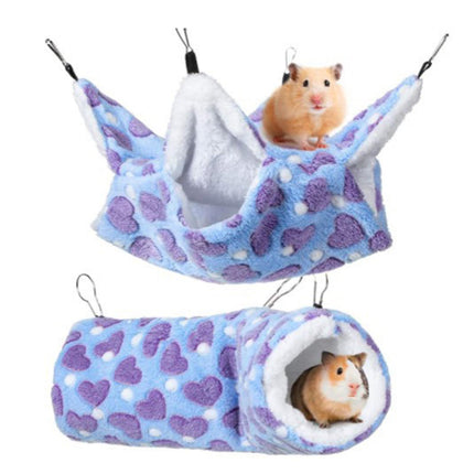 Crofta 2 Pieces Hanging Hamster Toys Warm Fleece for Sugar Glider Rat Small Animals Violet