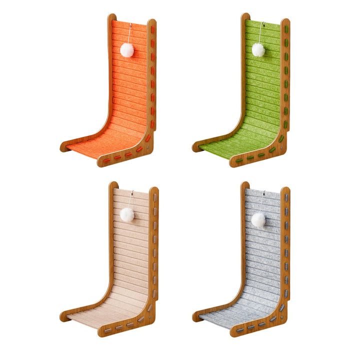 Crofta Cat Scratch Post Lounge Bed L Scratcher Felt Gifts Wood Cardboard Pad orange