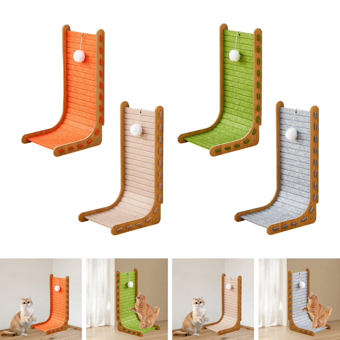 Crofta Cat Scratch Post Lounge Bed L Scratcher Felt Gifts Wood Cardboard Pad orange