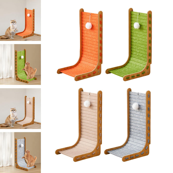 Crofta Cat Scratch Post Lounge Bed L Scratcher Felt Gifts Wood Cardboard Pad orange