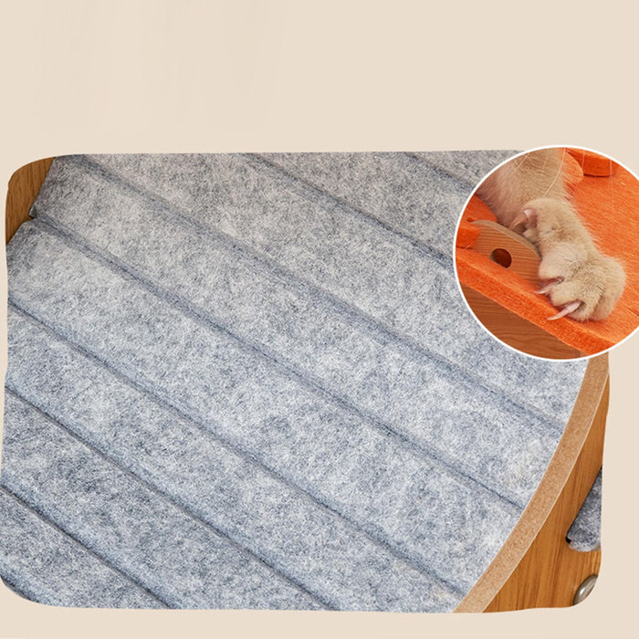 Crofta Cat Scratch Post Lounge Bed L Scratcher Felt Gifts Wood Cardboard Pad orange