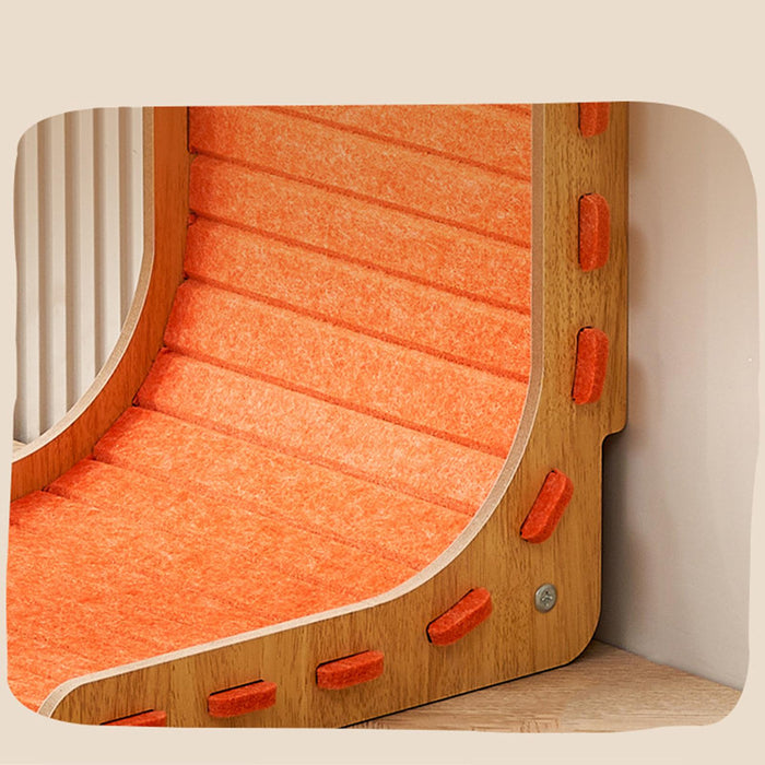 Crofta Cat Scratch Post Lounge Bed L Scratcher Felt Gifts Wood Cardboard Pad orange