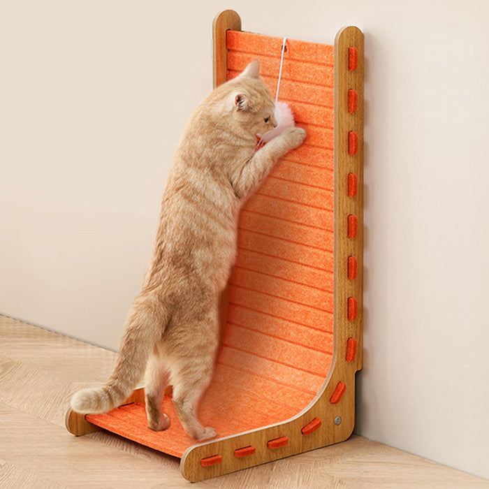 Crofta Cat Scratch Post Lounge Bed L Scratcher Felt Gifts Wood Cardboard Pad orange