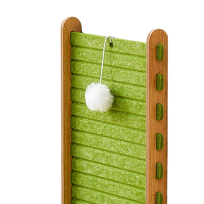 Crofta Cat Scratch Post Lounge Bed L Scratcher Felt Gifts Wood Cardboard Pad green