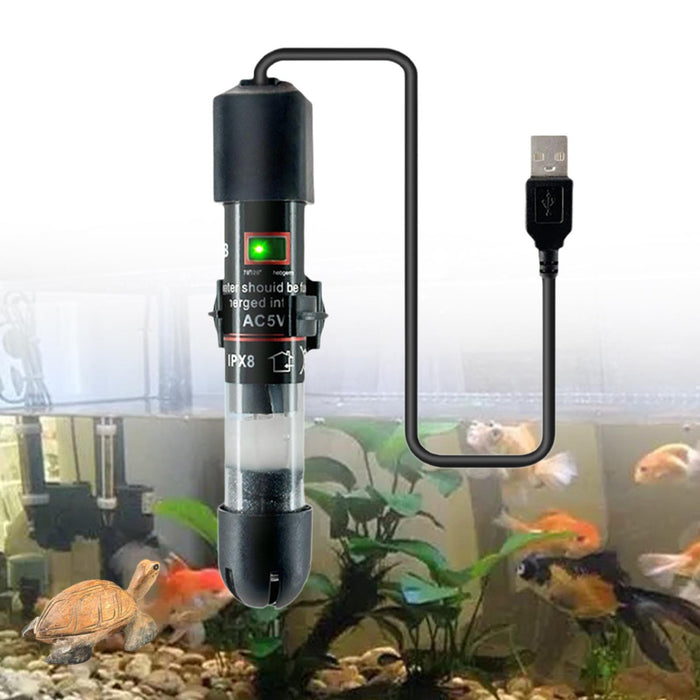 Crofta Small Fish Tank Heater USB Intelligent Automatic Heating Rod Aquarium Heater