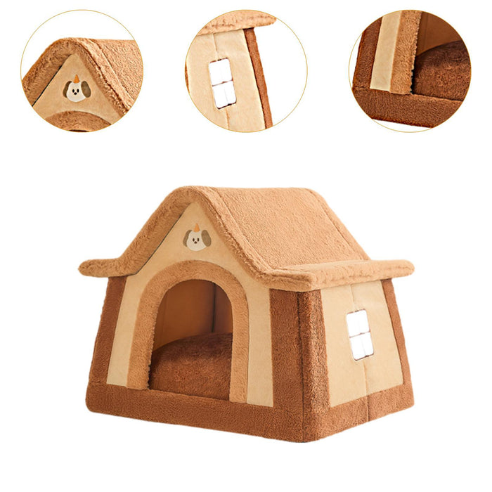 Crofta Dog House Indoor Non Slip Bottom Soft Puppy Bed for Puppy Indoor Cats Kitten S