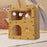 Crofta Cat Scratcher House Hideaway Cardboard Cat House Kitten Pet Gift Indoor Cats without door curtain