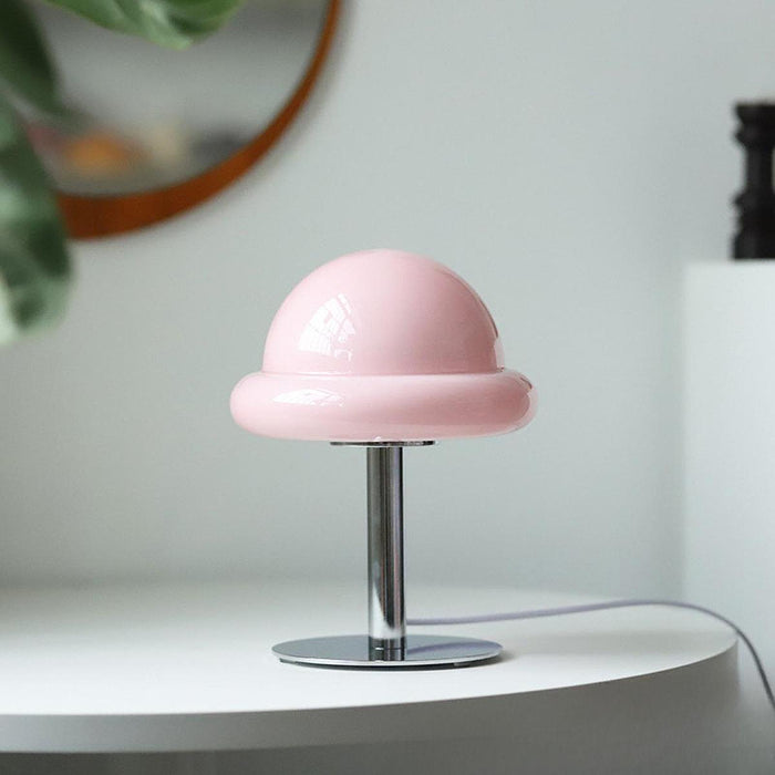 Crofta Mushroom Table Lamp Ambient Table Lights Retro for Bedside Desklight Dresser pink