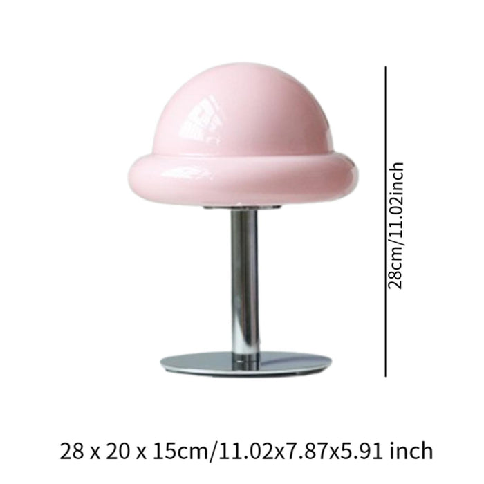 Crofta Mushroom Table Lamp Ambient Table Lights Retro for Bedside Desklight Dresser pink