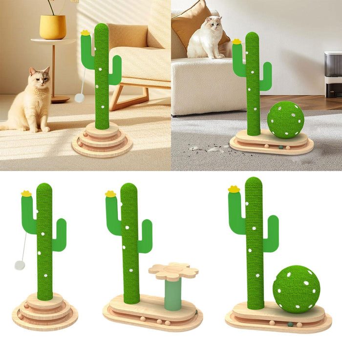 Crofta Cat Scratching Posts Pet Toy Wear Resistant Grinding Paws for Exercise Kitten with Turntable