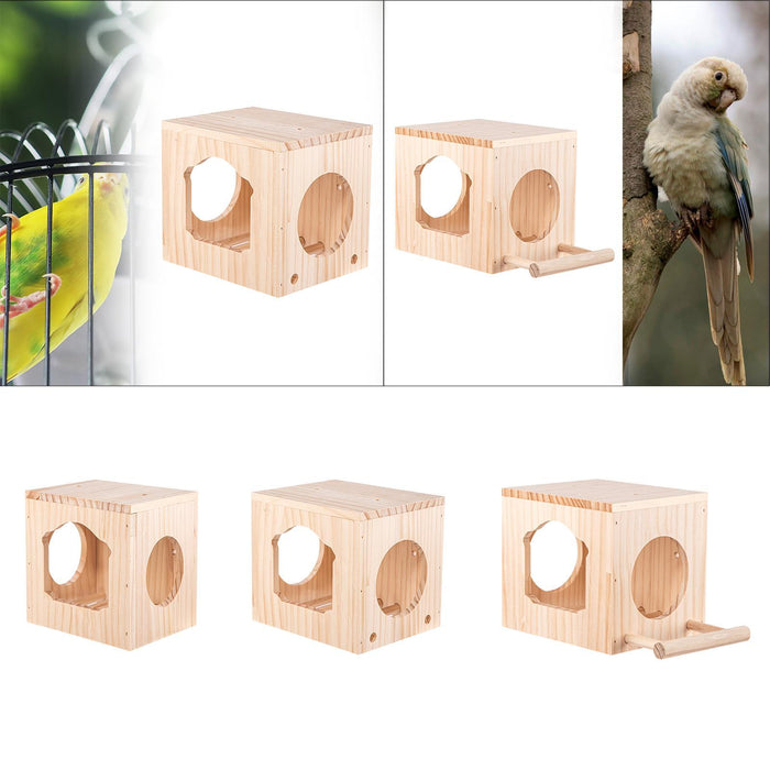 Crofta Bird House Ventilation Wooden Bird Habitat Box for Garden Viewing Garden Patio Decor S