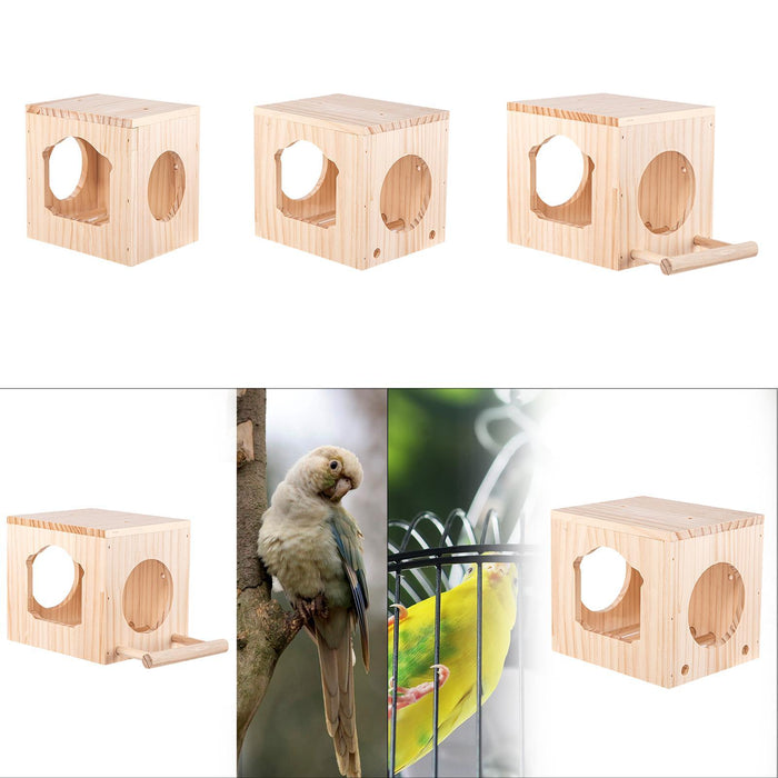 Crofta Bird House Ventilation Wooden Bird Habitat Box for Garden Viewing Garden Patio Decor S