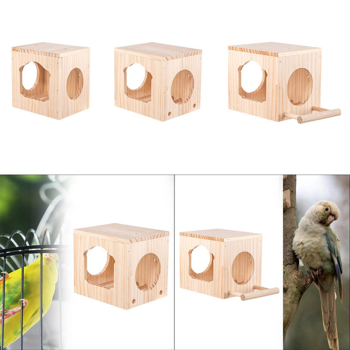 Crofta Bird House Ventilation Wooden Bird Habitat Box for Garden Viewing Garden Patio Decor S