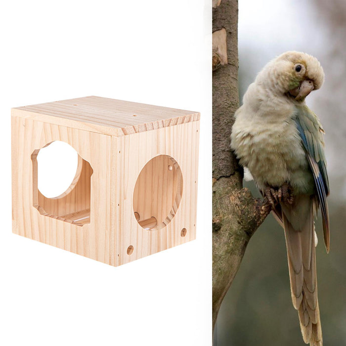 Crofta Bird House Ventilation Wooden Bird Habitat Box for Garden Viewing Garden Patio Decor L