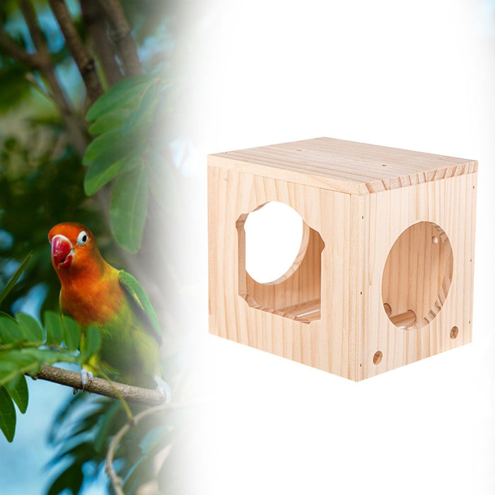 Crofta Bird House Ventilation Wooden Bird Habitat Box for Garden Viewing Garden Patio Decor L