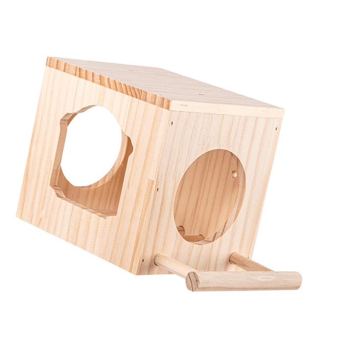 Crofta Bird House Ventilation Wooden Bird Habitat Box for Garden Viewing Garden Patio Decor L with Stand Pole