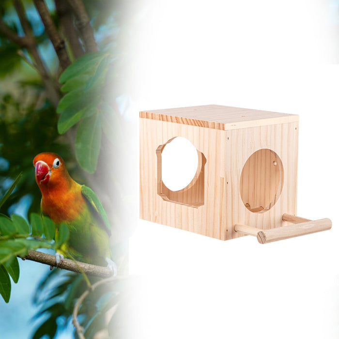 Crofta Bird House Ventilation Wooden Bird Habitat Box for Garden Viewing Garden Patio Decor L with Stand Pole