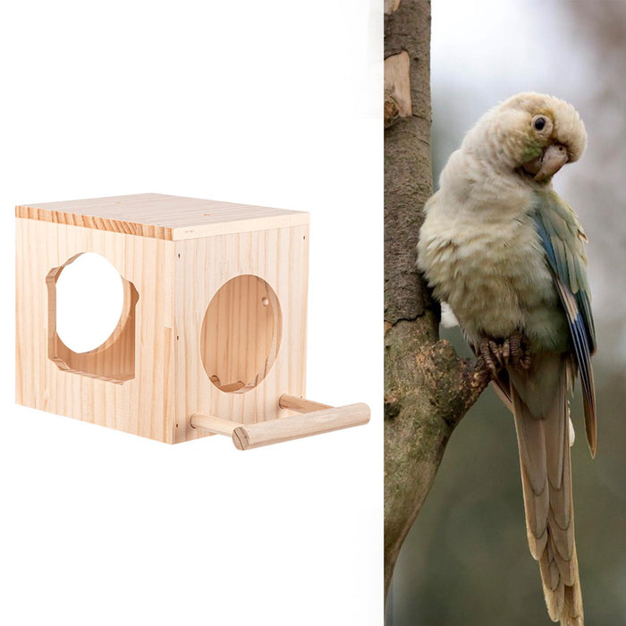 Crofta Bird House Ventilation Wooden Bird Habitat Box for Garden Viewing Garden Patio Decor L with Stand Pole