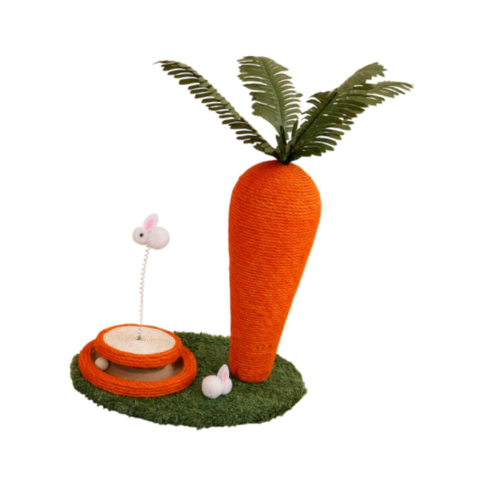 Crofta Cat Scratcher Post Carrot Shape Cat Tree for Lounging Entertainment Exercise