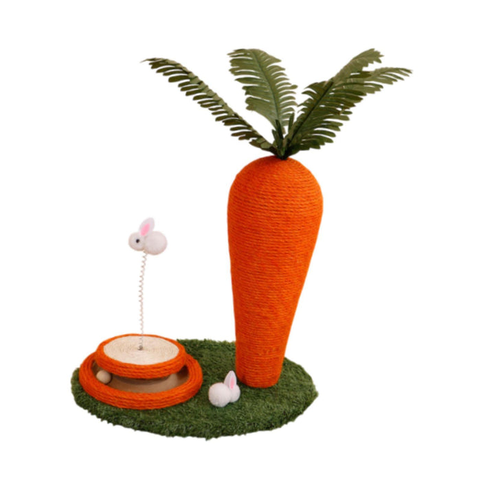 Crofta Cat Scratcher Post Carrot Shape Cat Tree for Lounging Entertainment Exercise