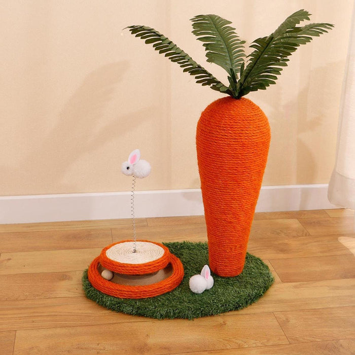 Crofta Cat Scratcher Post Carrot Shape Cat Tree for Lounging Entertainment Exercise