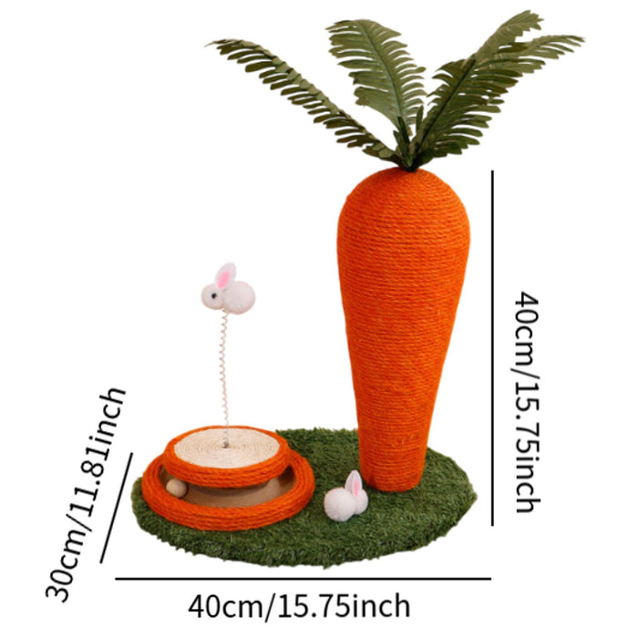 Crofta Cat Scratcher Post Carrot Shape Cat Tree for Lounging Entertainment Exercise