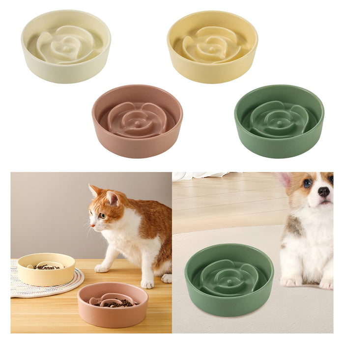 Crofta Slow Feeder Dog Bowl Pet Cat Dog Bowl for Dogs Pets Accessories Kitty white