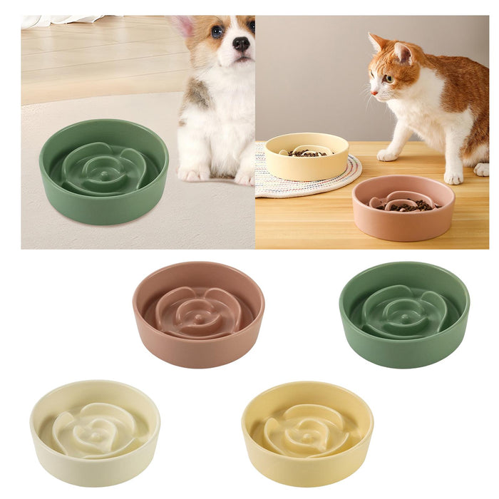 Crofta Slow Feeder Dog Bowl Pet Cat Dog Bowl for Dogs Pets Accessories Kitty white