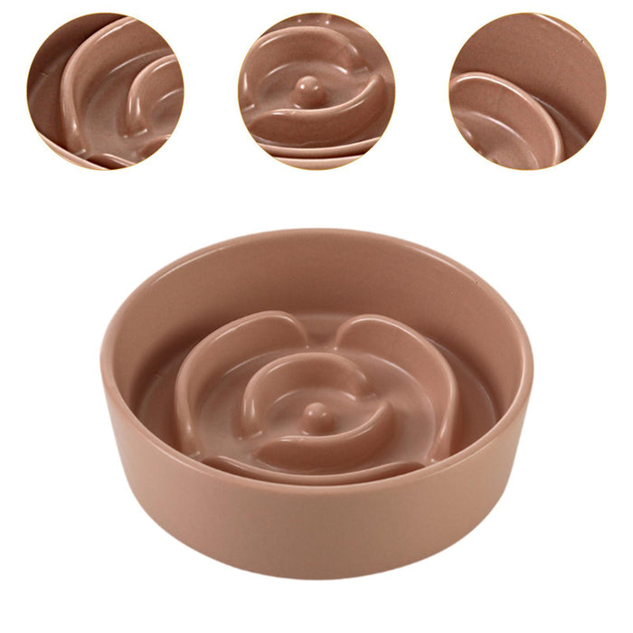 Crofta Slow Feeder Dog Bowl Pet Cat Dog Bowl for Dogs Pets Accessories Kitty pink