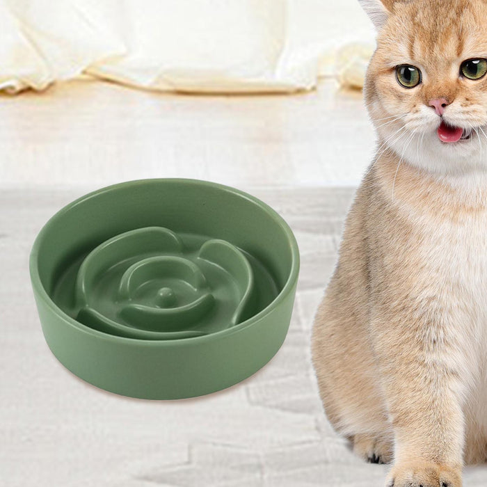 Crofta Slow Feeder Dog Bowl Pet Cat Dog Bowl for Dogs Pets Accessories Kitty green