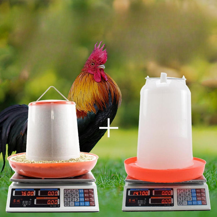 Crofta Chicken Feeder and Water Feeder Automatic Blanking Bucket for Duck Chook Hen