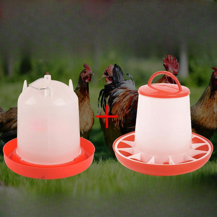 Crofta Chicken Feeder and Water Feeder Automatic Blanking Bucket for Duck Chook Hen