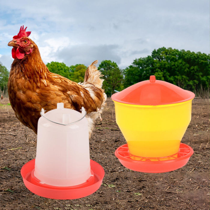 Crofta Chicken Feeder and Water Feeder Automatic Blanking Bucket for Duck Chook Hen