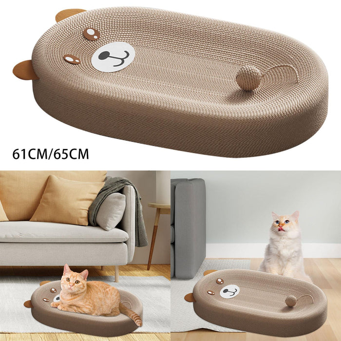 Crofta Cat Scratcher Bed with Play Ball Cat Scratching Mat for Pet Toys Indoor Cats Small