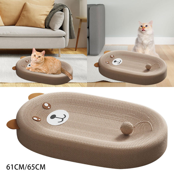 Crofta Cat Scratcher Bed with Play Ball Cat Scratching Mat for Pet Toys Indoor Cats Small