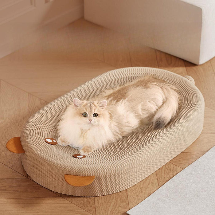 Crofta Cat Scratcher Bed with Play Ball Cat Scratching Mat for Pet Toys Indoor Cats Small