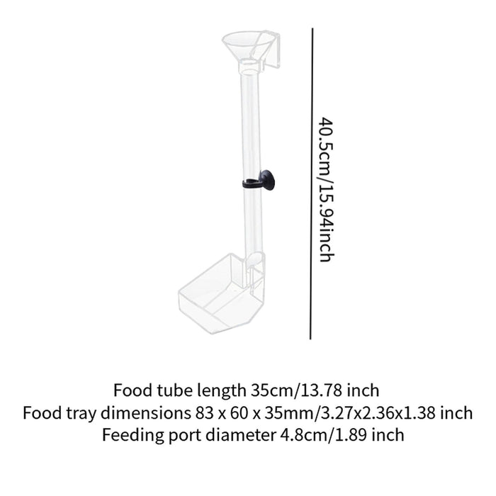 Crofta Fish Feeder Bowl Easy to Use Aquarium Feeder Tube for Spiders Household 40.5cm